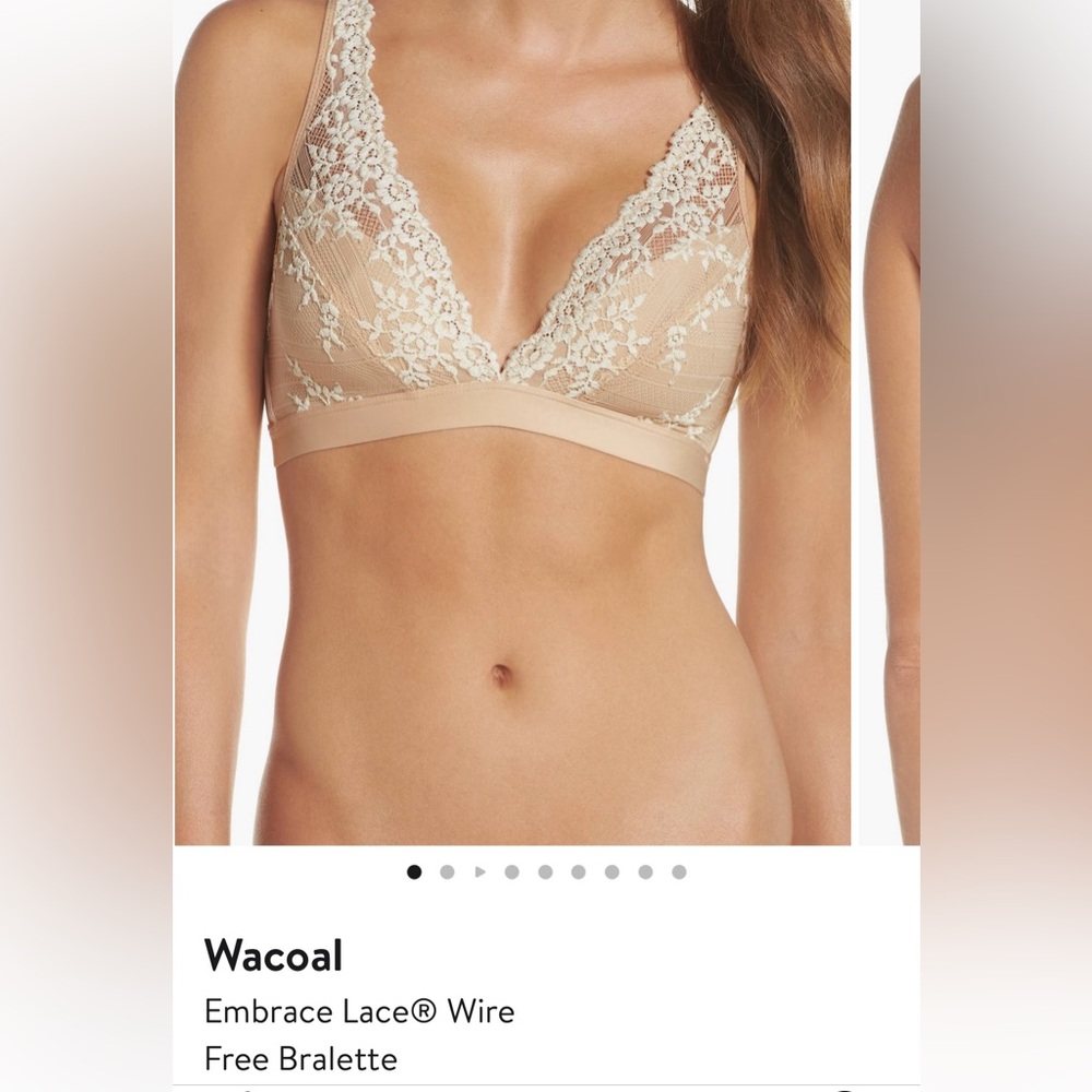 Wacoal Embrace Lace Wire Free Bralette in Naturally Nude/Ivory